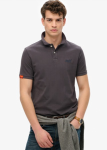 Superdry: SUPERDRY Vintage Destroy Polo - Destroy Graphic Black