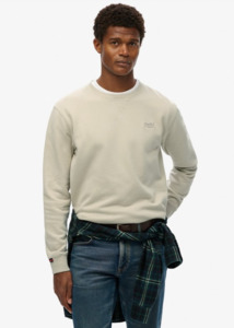SUPERDRY Essential Logo Crew Sweatshirt - Light Stone Beige