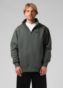 Rpm: RPM Track 1/4 Zip Sweater - Bottle