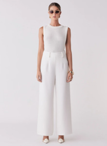 Esmaee: ESMAEE Oceanic Pant - White