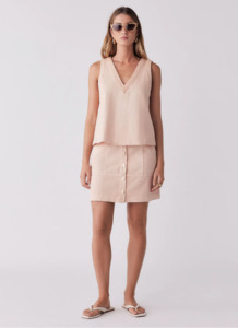 Esmaee: ESMAEE Cruising Denim top - Soft Coral