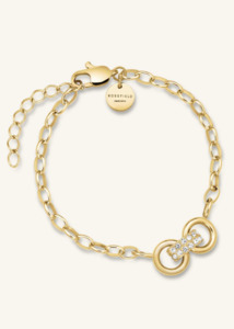 Rosefield: ROSEFIELD Bow Link Studs Bracelet - Gold