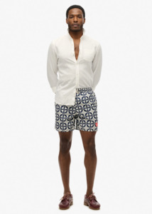 Mens: SUPERDRY 16" Swim Short - Tala Tile Print