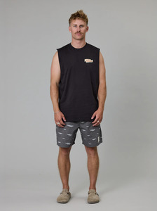 JUST ANOTHER FISHERMAN Cracks & Crevasses Tank - Black