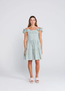 Thing Thing: THING THING Zig Ruffle Dress - Sky Garden