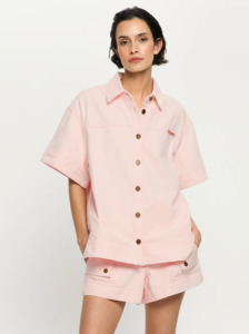 Kivari: KIVARI Marla Denim Shirt - Soft Pink