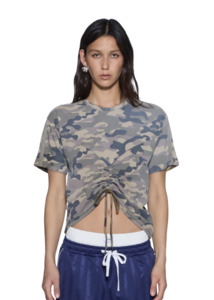 Ksubi: KSUBI Ruched Short Sleeve Tee - Camo
