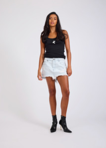 ONE TEASPOON Junkyard Low Waist Mini Denim Skirt - Xanthe