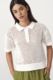 ROWIE Mimi Knit Polo Top - Bone
