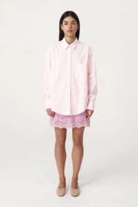 ROWIE Ramona Tie Back Shirt - Powder Pink