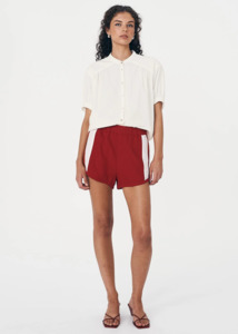 Rowie: ROWIE Simone Linen Shorts - Siren Red