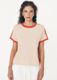 ROWIE Rania Contrast Knit Tee - Spiced Latte