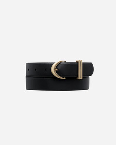 Status Anxiety: STATUS ANIXETY Under Your Spell Belt - Black Nappa/Gold