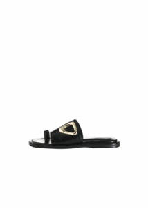 ALIAS MAE Elce Slide - Black Oily Leather