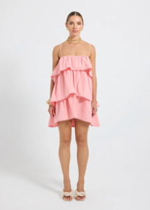 Dresses: PASDUCHAS Stevie Tiered Mini Dress - Rosé