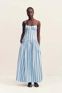 SHONA JOY Saxon Panelled Bustier Maxi Dress - Bather Stripe