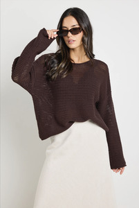 New Arrivals: RE:UNION Dawn Crochet Knit Jumper - Chocolate