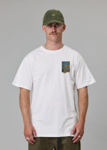Mens: JUST ANOTHER FISHERMAN Coastline Sea Tee - White