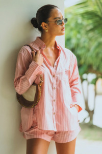 ARAMINTA JAMES AJJA Stripe Short - Blush Pink