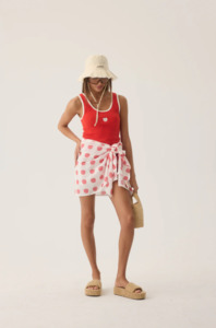 Araminta James: ARAMINTA JAMES Manzana Rib Tank - Apple Red