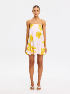 Kivari: KIVARI Francine Bubble Mini Dress - Pink/Yellow Floral