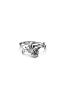 Stolen Girlfriends Club: STOLEN GIRLFRIENDS CLUB Rose Wrap Ring - Silver