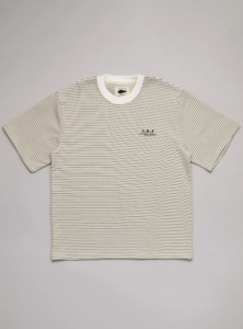 JUST ANOTHER FISHERMAN Heavy Shore Tee - Off White Stripe