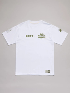 Mens: JUST ANOTHER FISHERMAN Bobs Sea Tee - White