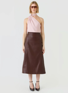 Esmaee: ESMAEE Clea Midi Skirt -Mulberry