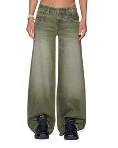 KSUBI Dropout Low Rise Jean - Militant Green