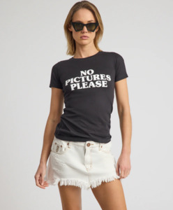 One Teaspoon: ONE TEASPOON No Pictures Please Fitted Tee - Black