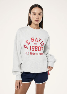 P E Nation: P.E NATION Backspin Sweat - Grey Marle