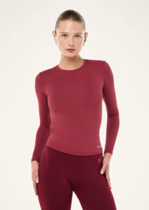 P E Nation: P.E NATION Foundation Long Sleeve Top - Cabernet