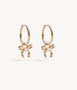By Charlotte: BY CHARLOTTE Forever More Bow Hoops - 18k Gold Vermeil