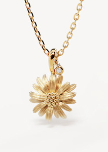 BY CHARLOTTE Daisy April Birth Flower Necklace - 18k Gold Vermeil