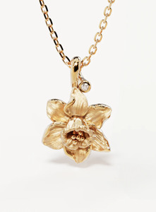 By Charlotte: BY CHARLOTTE Daffodil March Birth Flower Necklace - 18k Gold Vermeil