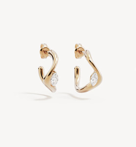 By Charlotte: BY CHARLOTTE Crystal Wings Hoops - 18k Gold Vermeil