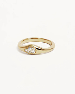 By Charlotte: BY CHARLOTTE Ocean Mist Ring - 18k Gold Vermeil