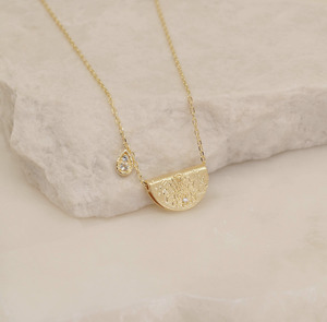 By Charlotte: BY CHARLOTTE Shine Brightly Lotus Birthstone Necklace - April