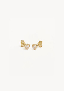 BY CHARLOTTE Radiant Heart Stud Earrings - 18k Gold Vermeil
