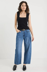 New Arrivals: AMONG THE BRAVE Purpose Square Neck Sleeveless Knit Top - Black