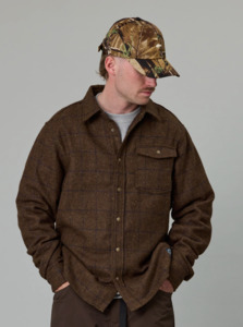 JUST ANOTHER FISHERMAN Shoreman Snap Shirt - Brown Check