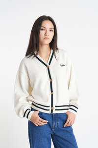 Huffer: HUFFER Aces Knit Cardigan - Chalk