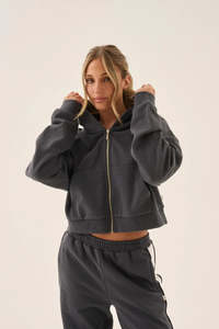 ARAMINTA JAMES Zip Hoodie - Washed Black