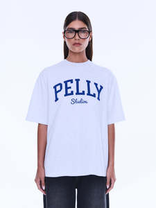 ENA PELLY Sophia Relaxed Tee - White Marle / Pelly Studios