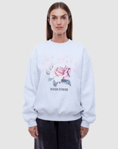 ENA PELLY Rose Sweatshirt - White Marle