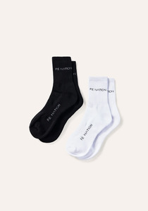 P.E NATION Signature Socks 2 Pack - White & Black