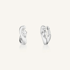 Rosefield: ROSEFIELD Marquise Wave Hoops - Silver