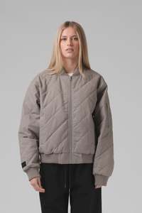 Womens: RPM Quilted Bomber Jacket - Washed Grey