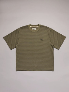 JUST ANOTHER FISHERMAN Heavy Shore Tee - Khaki Stripe